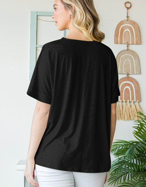 Load image into Gallery viewer, Heimish Full Size V-Neck Short Sleeve T-Shirt
