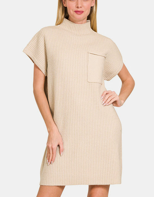 Load image into Gallery viewer, Zenana Short Sleeve Sweater Mini Dress

