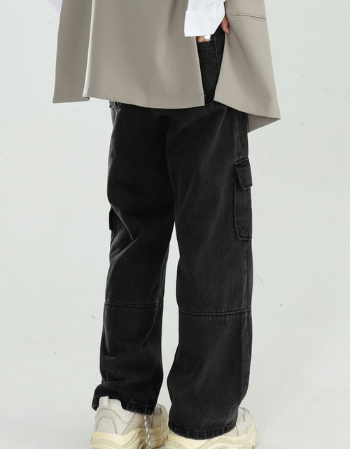 Load image into Gallery viewer, Baggy Jeans with Cargo Pockets
