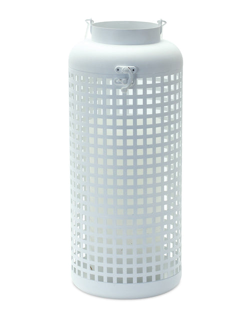 Load image into Gallery viewer, White Punched Metal Candle Holder
