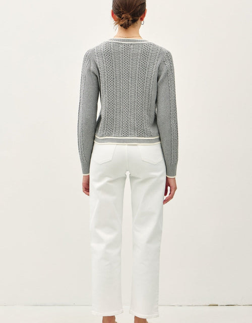 Load image into Gallery viewer, Be Cool Cable Knit Long Sleeve Contrast Edge Cardigan
