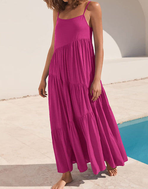 Load image into Gallery viewer, Full Size Ruched Tiered Spaghetti Strap Dress
