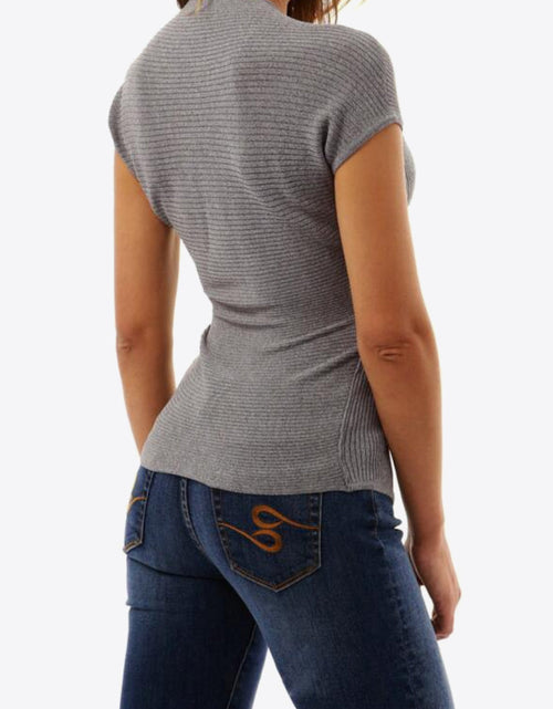 Load image into Gallery viewer, Ivy Lane Ribbed Surplice Neck Slit Top
