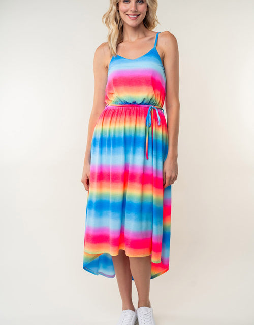 Load image into Gallery viewer, White Birch Full Size Ombre Striped Midi Cami Dress
