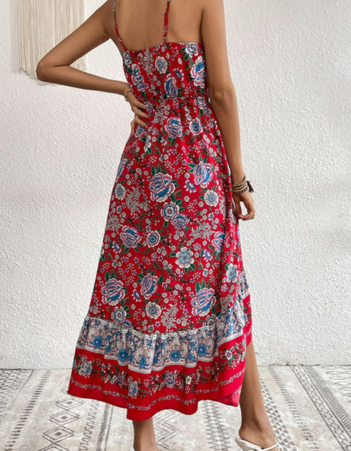 Load image into Gallery viewer, Perfee Bohemian Decorative Button Spaghetti Strap Dress
