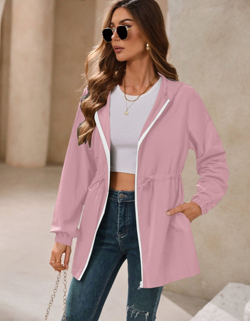 Load image into Gallery viewer, Ivy Lane Outdoor Waterproof Long Sleeve Hooded Windbreaker
