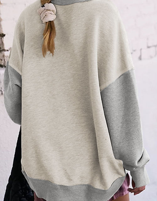Load image into Gallery viewer, Contrast Round Neck Long Sleeve Sweatshirt
