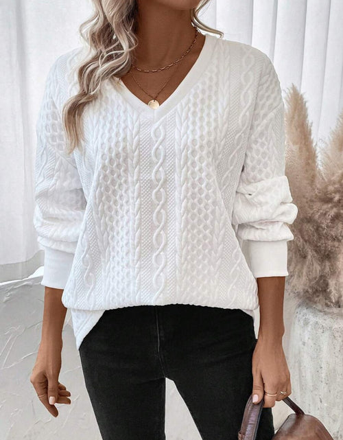 Load image into Gallery viewer, V-Neck Long Sleeve Sweatshirt

