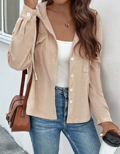 Load image into Gallery viewer, Perfee Ribbed Button Up Drawstring Hooded Jacket
