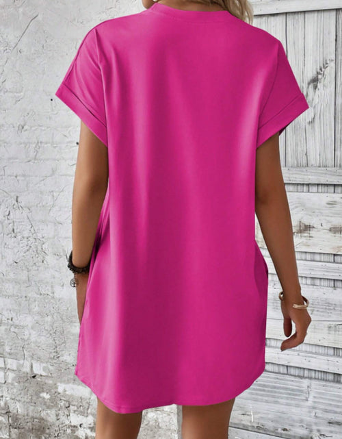 Load image into Gallery viewer, Round Neck Short Sleeve Mini Tee Dress with Pockets
