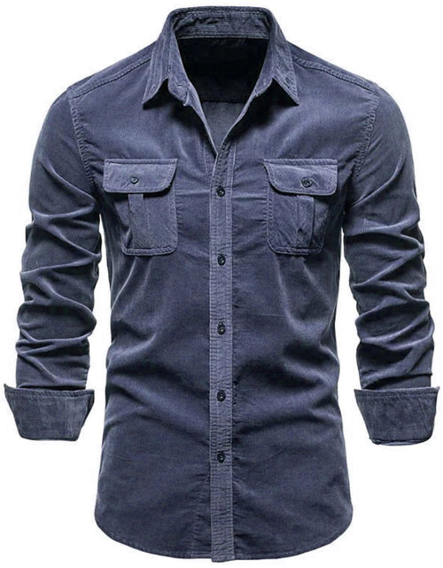 Load image into Gallery viewer, Men's Full Size Collared Neck Button Down Shirt with Chest Pockets Plus Size
