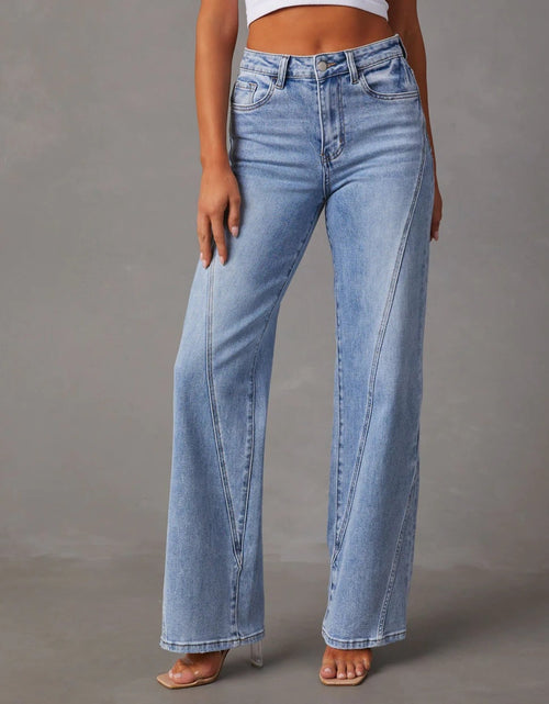 Load image into Gallery viewer, High Waist Straight Jeans with Pockets
