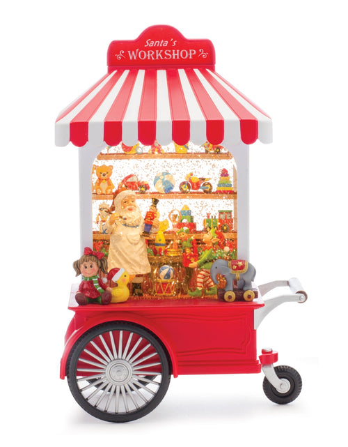 Load image into Gallery viewer, LED Snow Globe Santa's Workshop Stand 10.75"H
