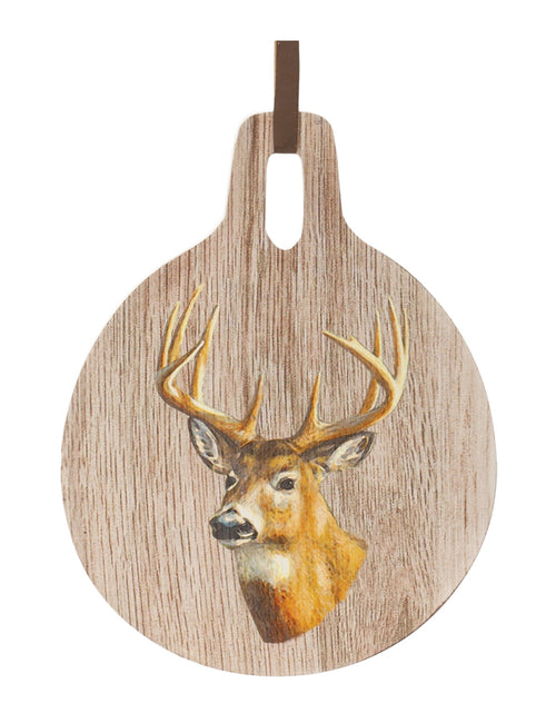 Load image into Gallery viewer, Deer Print Cutting Board Decor 7.75"D
