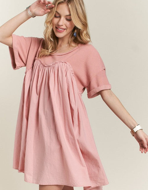 Load image into Gallery viewer, ADORA Round Neck Half Sleeve Babydoll Dress
