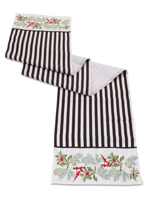 Load image into Gallery viewer, Striped Holiday Table Runner 72"L
