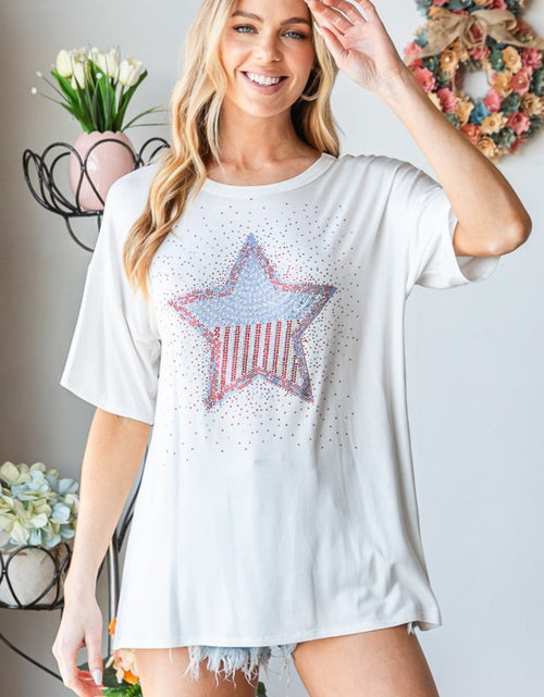 Load image into Gallery viewer, Heimish Full Size Star Patch Short Sleeve T-Shirt

