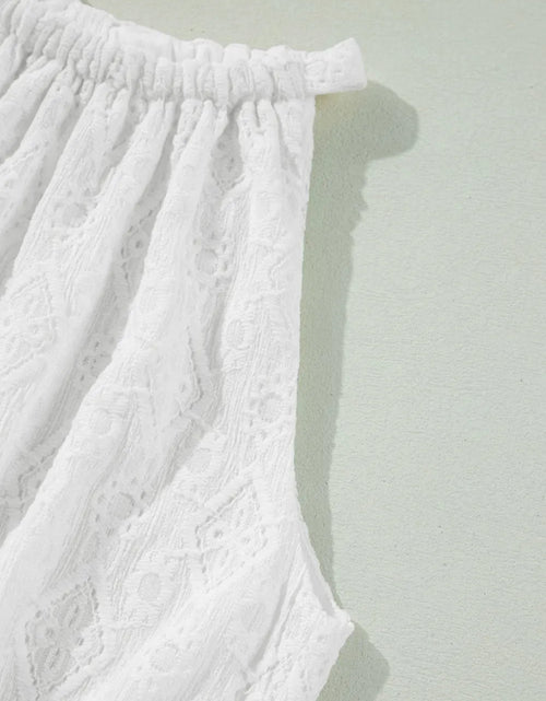 Load image into Gallery viewer, Lace Sleeveless Tied Waist Mini Dress
