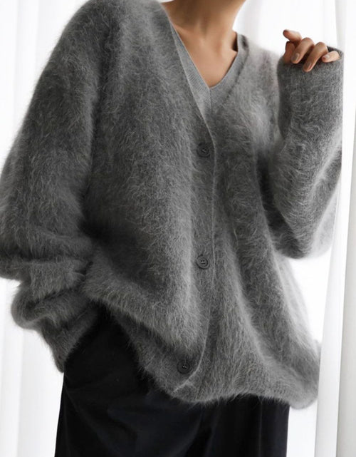 Load image into Gallery viewer, Fuzzy Button Down Long Sleeve Cardigan
