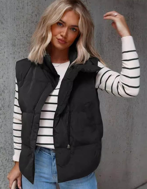 Load image into Gallery viewer, Zip Up Vest Coat with Pockets

