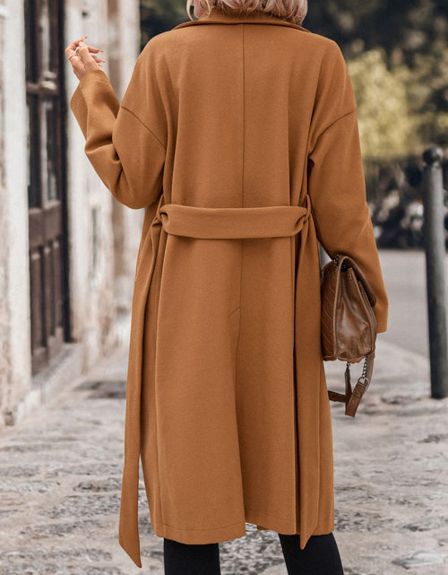 Load image into Gallery viewer, Perfee Dropped Shoulder Tie Waist Coat
