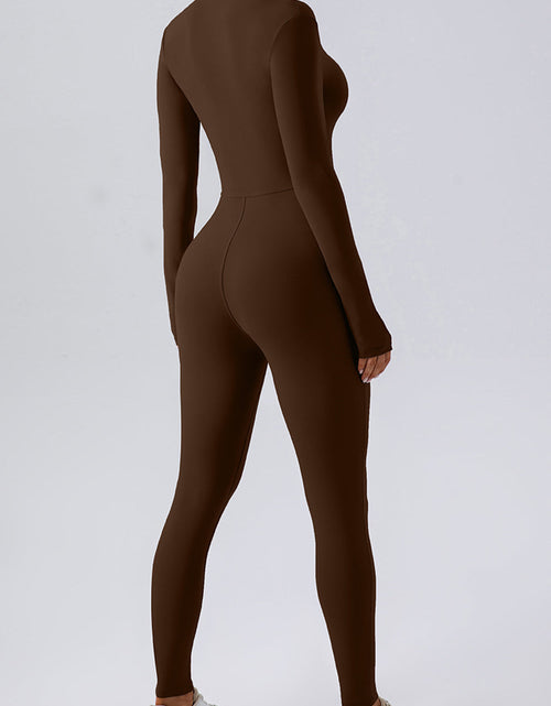 Load image into Gallery viewer, Half Zip Mock Neck Active Jumpsuit
