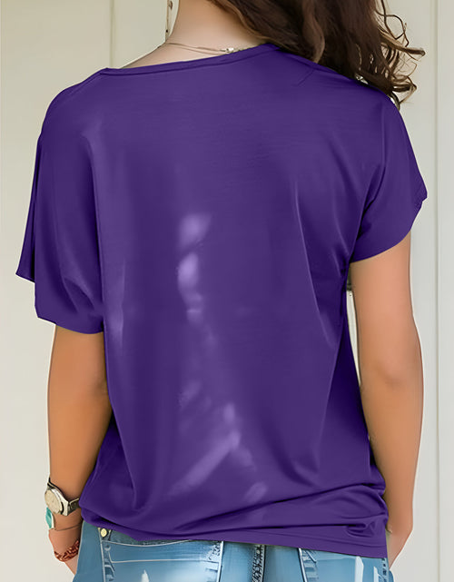 Load image into Gallery viewer, Asymmetrical Neck Short Sleeve T-Shirt
