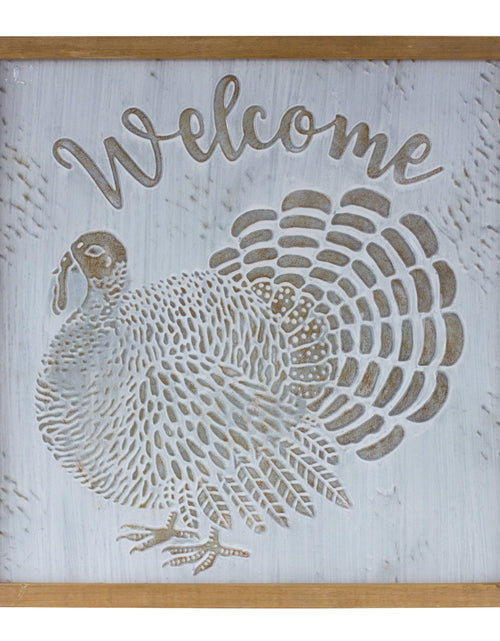 Load image into Gallery viewer, Metal Welcome Turkey Sign 20"SQ
