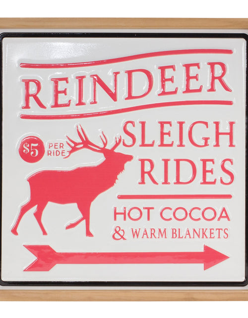 Load image into Gallery viewer, Reindeer Rides Wall Sign 15.5"SQ
