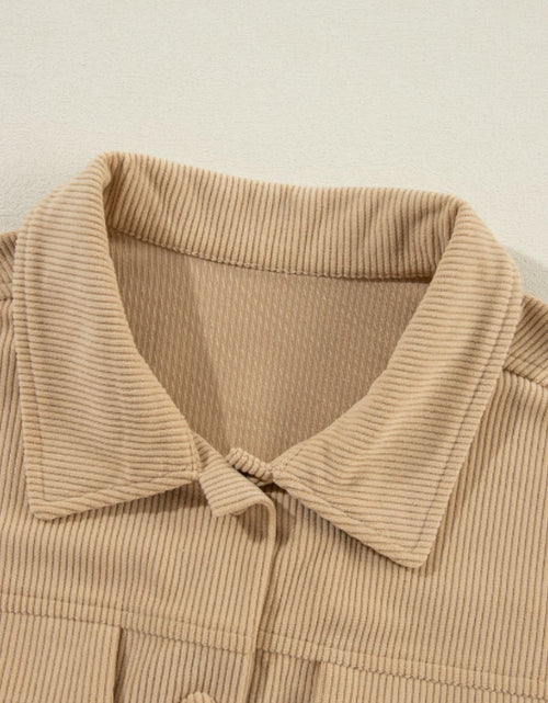 Load image into Gallery viewer, Frill Button Up Long Sleeve Shacket
