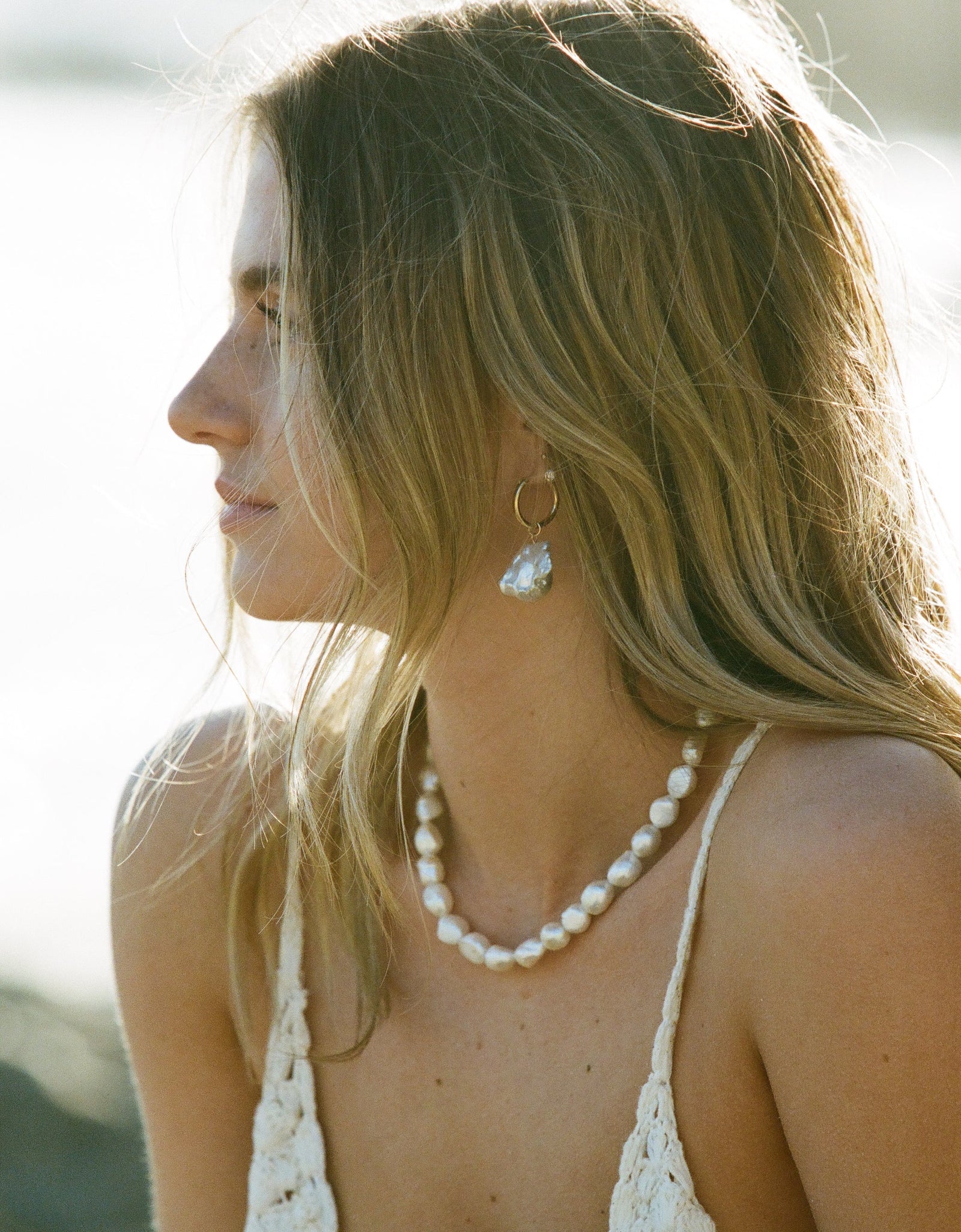 Full Moon Pearl Necklace by Urth and Sea