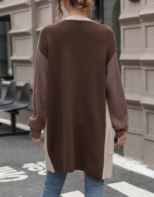 Load image into Gallery viewer, Perfee Contrast Open Front Long Sleeve Cardigan
