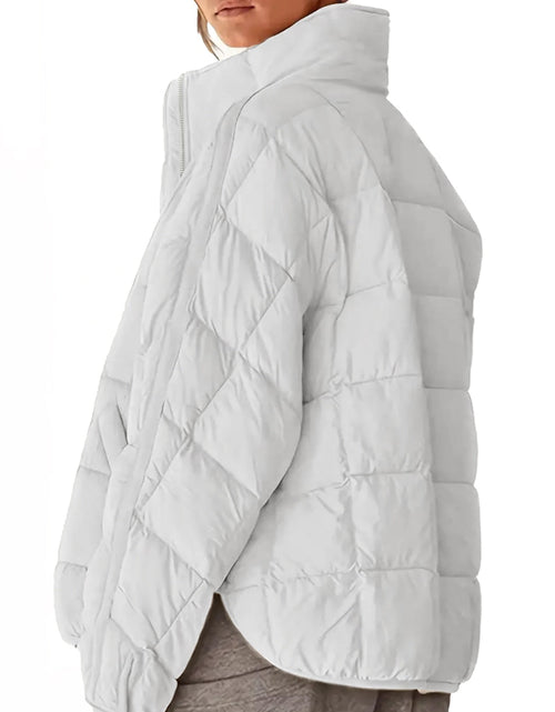 Load image into Gallery viewer, Pocketed Plaid Quilted Zip Up Winter Coat
