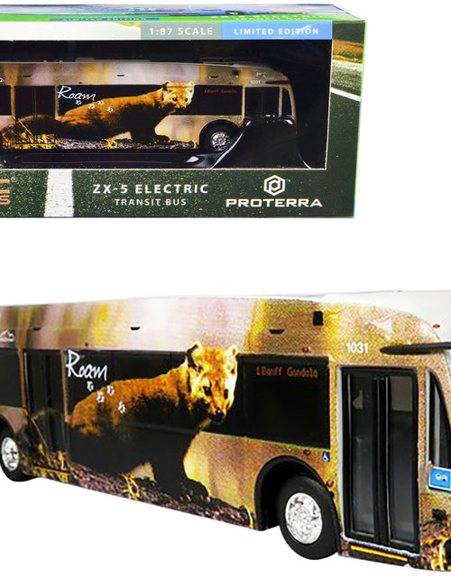 Load image into Gallery viewer, Proterra ZX5 Electric Transit Bus "Roam Transit" "1 Banff Gondola" 1/87 (HO) Diecast Model by Iconic Replicas
