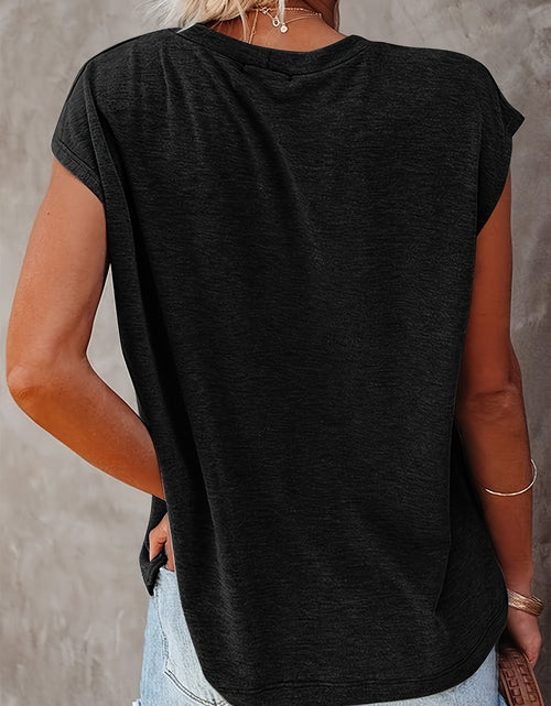 Load image into Gallery viewer, Full Size Round Neck Cap Sleeve T-Shirt
