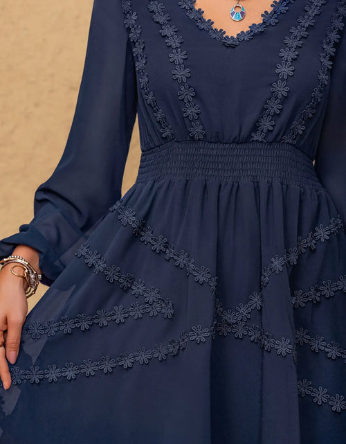 Load image into Gallery viewer, Lace Detail V-Neck Balloon Sleeve Mini Dress
