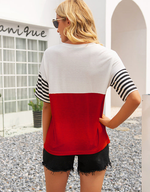 Load image into Gallery viewer, Ivy Lane Striped Color Block Round Neck Tee
