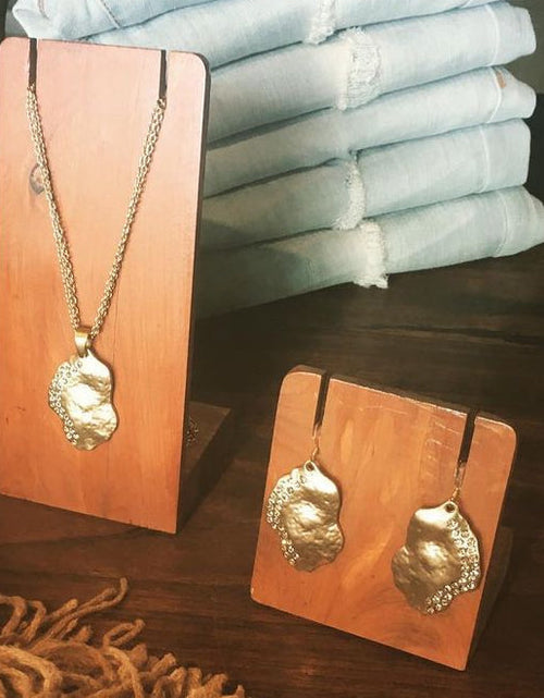 Load image into Gallery viewer, Crystal Waning Gibbous Moon Necklace by The Urban Charm
