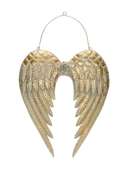 Load image into Gallery viewer, Brushed Metal Angel Wings Ornament 30"H
