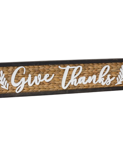 Load image into Gallery viewer, Woven Give Thanks Sign 32"L
