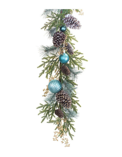 Load image into Gallery viewer, Decorated Holiday Pine Garland 6'L
