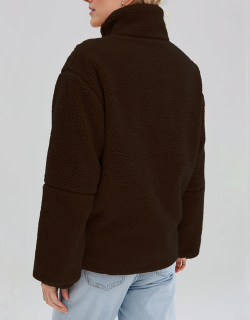 Load image into Gallery viewer, Turtleneck Zip Up Long Sleeve Plush Jacket
