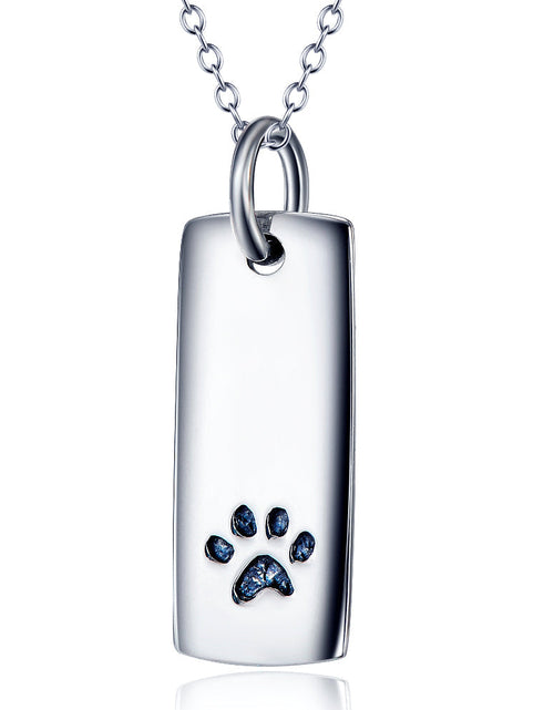 Load image into Gallery viewer, Ladies Glossy Square Dog Paw Print Tag Necklace by Furr Baby Gifts
