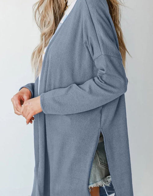 Load image into Gallery viewer, Slit Open Front Long Sleeve Cover Up
