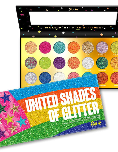 Load image into Gallery viewer, RUDE United Shades of Glitter - 21 Pressed Glitter Palette
