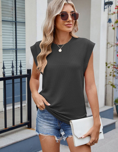 Load image into Gallery viewer, Corded Rib Round Neck T-Shirt
