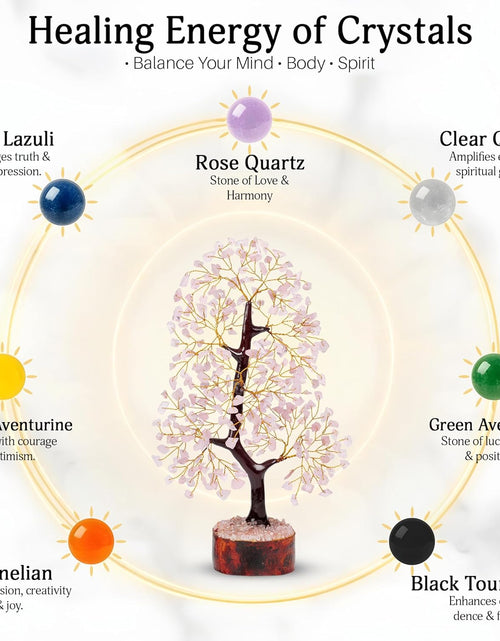 Load image into Gallery viewer, Rose Quartz Crystal Tree of Life for Women Office Decor, Good Luck, Money, Meditation, Positivity, Handmade Healing Crystal Stones Bonsai Tree Spiritual Birthday Gifts for Women
