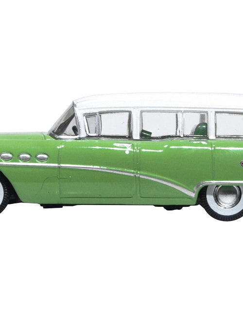 Load image into Gallery viewer, 1954 Buick Century Estate Wagon Willow Green and White 1/87 (HO) Scale Diecast Model Car by Oxford Diecast
