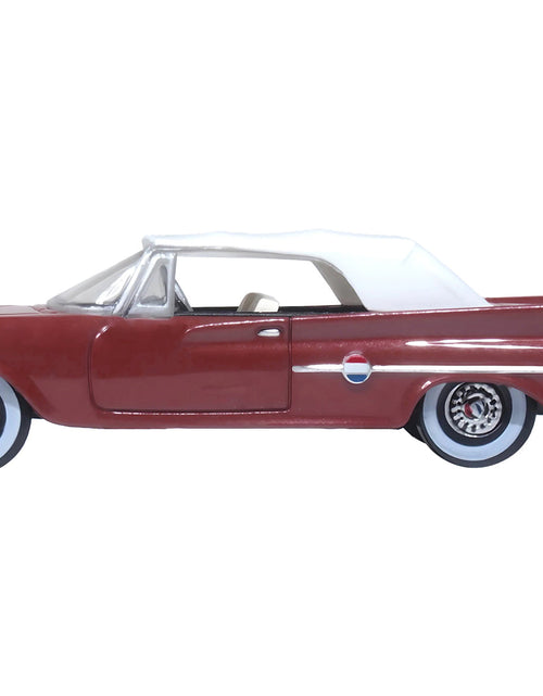 Load image into Gallery viewer, 1961 Chrysler 300 Convertible (Closed Top) Cinnamon Brown Metallic with White Top 1/87 (HO) Scale Diecast Model Car by Oxford Diecast
