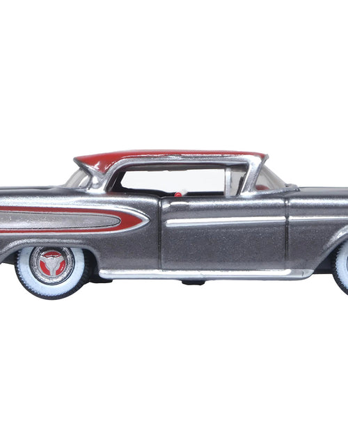 Load image into Gallery viewer, 1958 Edsel Citation Silver Gray Metallic with Ember Red Top and Red Interior 1/87 (HO) Scale Diecast Model Car by Oxford Diecast
